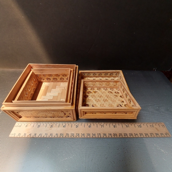 Bamboo woven intricate trinket jewelry boxes from China - Picture 5 of 7